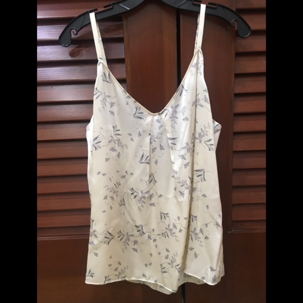 Vince Floral-Print Silk Camisole Size Large